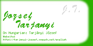 jozsef tarjanyi business card